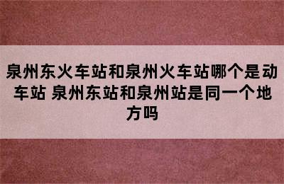 泉州东火车站和泉州火车站哪个是动车站 泉州东站和泉州站是同一个地方吗